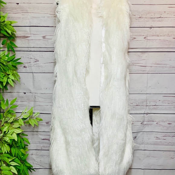 Fluffy Long  Faux Fur  Sleeveless Vest Waistcoat - Picture 6 of 7